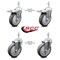 Service Caster 5 Inch Thermoplastic Rubber Swivel 10mm Stem Caster Total Lock Brake, 2PK SCC-TSTTL20S514-TPRB-M1015-2-S-2 - alternate 1